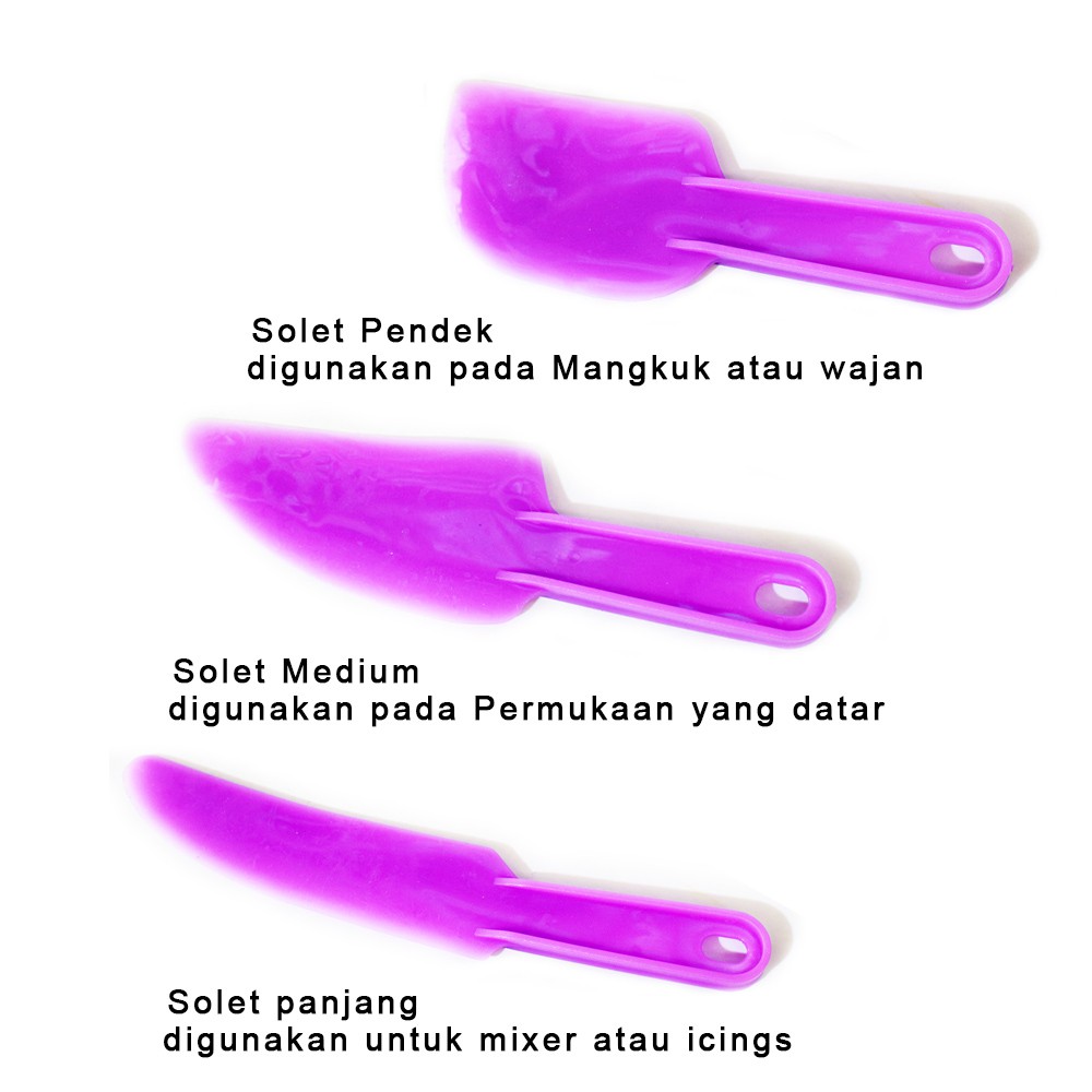 Spatula Kue Warna Plastik - Random Colour / Solet warna / Spatula Cream - 1 Pcs