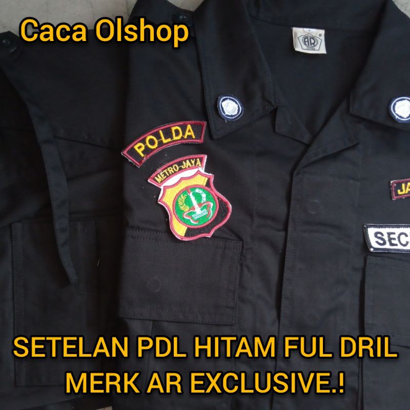 1 STEL SERAGAM SETELAN BAJU PDL HITAM MERK AR EXCLUSIVE BERKUALITAS