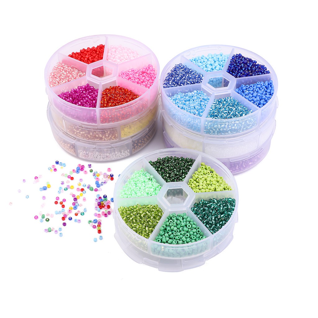 3900pcs 2mm Czech Glass Multicolors Rice Beads Box Set Charm Seed Beads Rounde Spacer Beads For DIY Bracelets Necklaces Jewelry Making