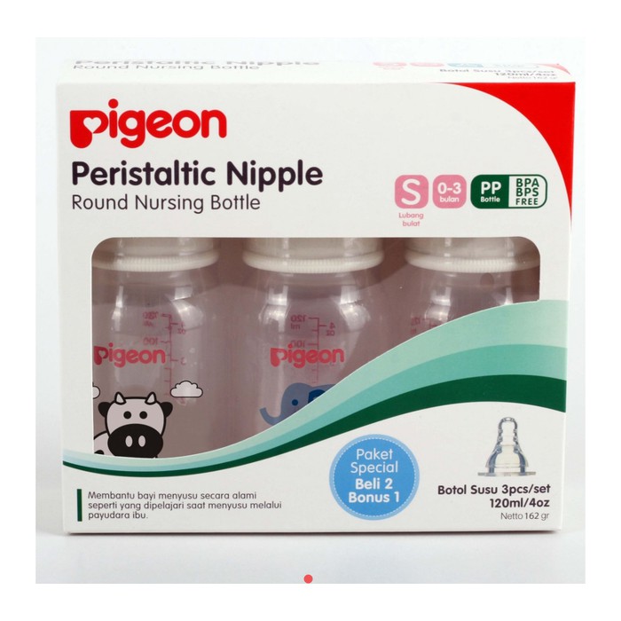 Botol Susu Pigeon Peristaltic Nipple 120ml Buy 2 get 1