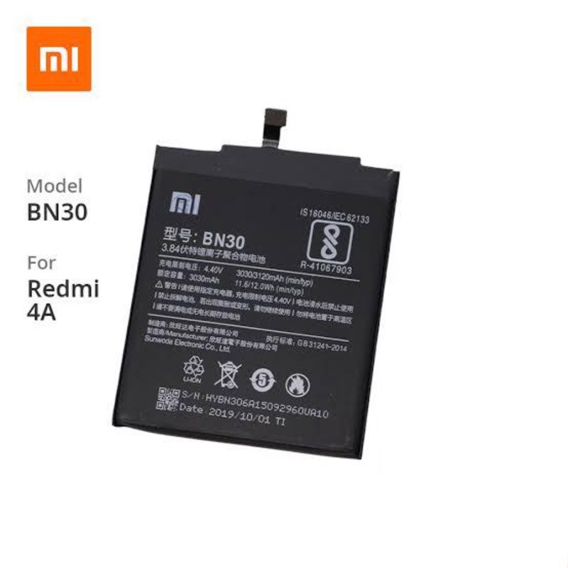 BATTERY BATERAI XIAOMI REDMI 4A BN30 ORIGINAL BN-30 ORIGINAL 99