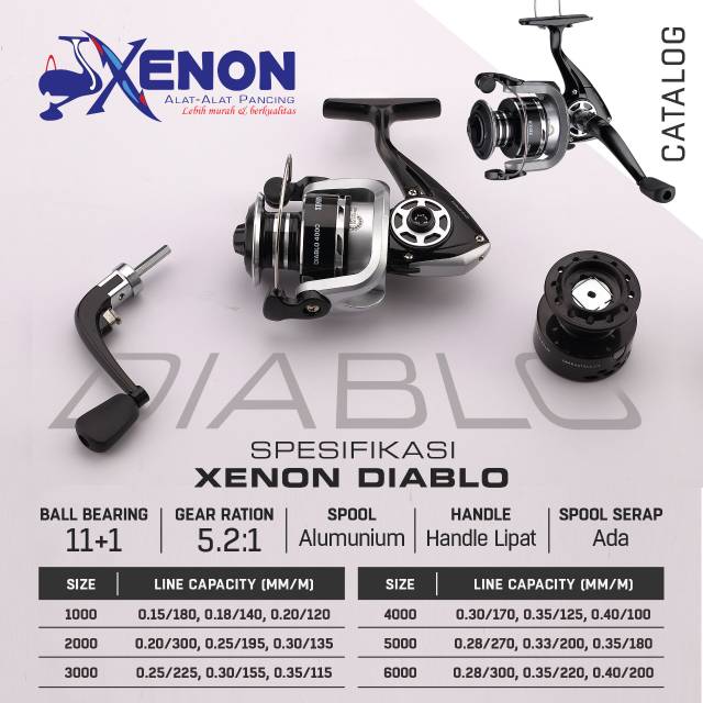 REEL BESI MURAH XENON DIABLO 1000 2000 3000 4000 5000 6000