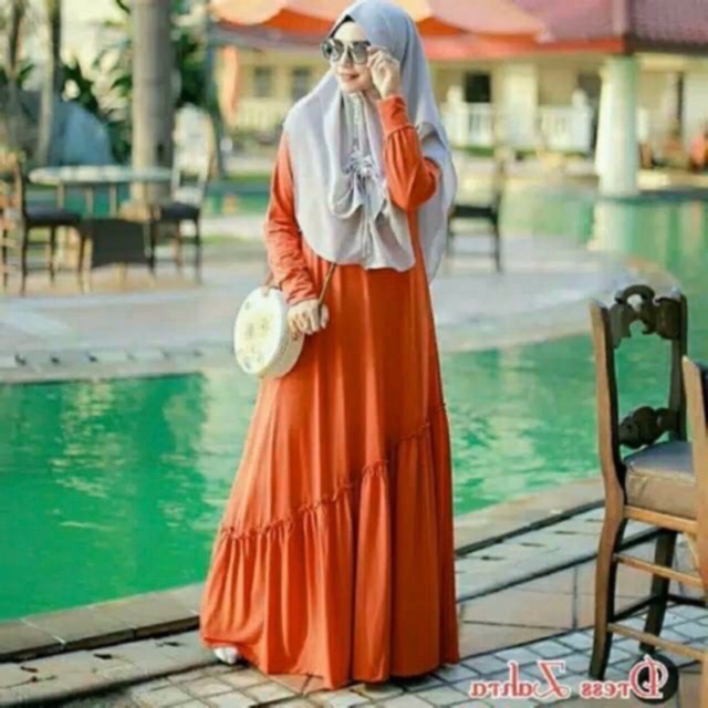 MILEA Maxy - Gamis Jersey Rempel Miring / Susun Miring Busui+saku / R.13 - 093-5003