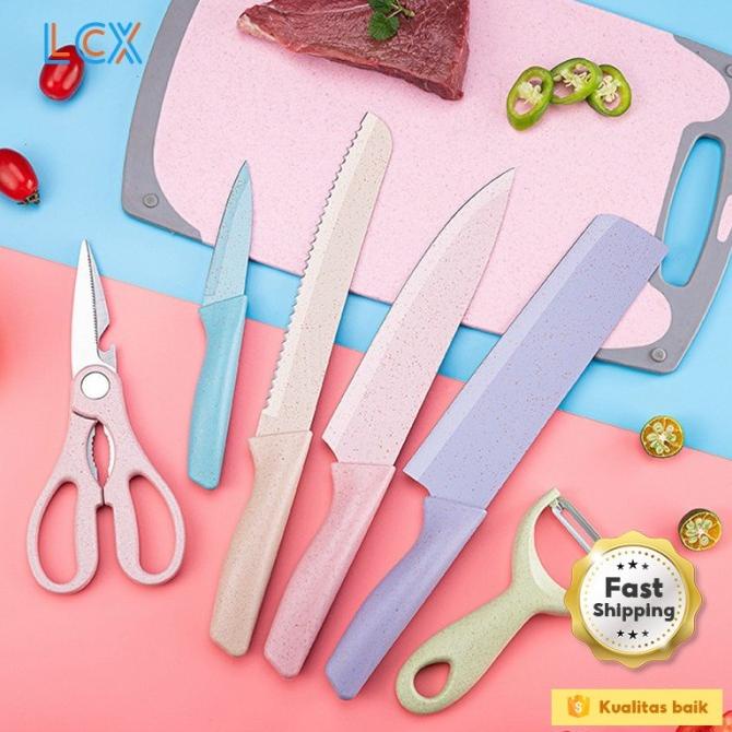 

Lcx Pisau Set Evcrierh Stainless Dilapis Anti Lengket 1 Set Isi 6 Kris182Shop