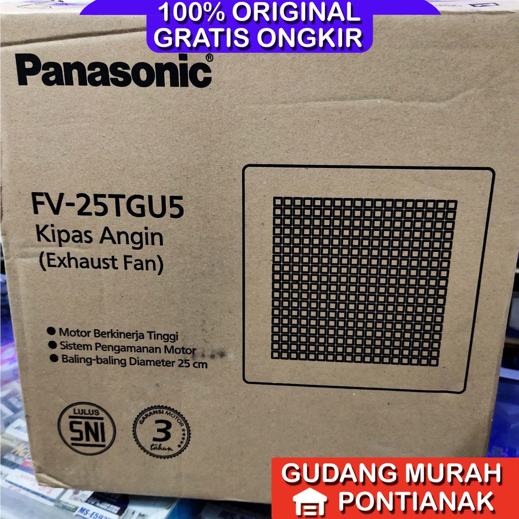 Exhaust Fan Plafon Ceiling Panasonic FV-25TGU wall hexos fan penyedot udara hawa panas asap