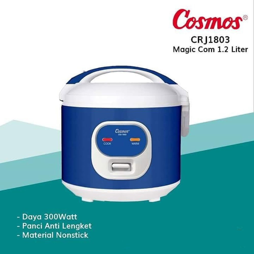 Cosmos  Magic Com Rice Cooker 1.2 Liter Nonstick CRJ1803 CRJ 1803 CRJ-1803