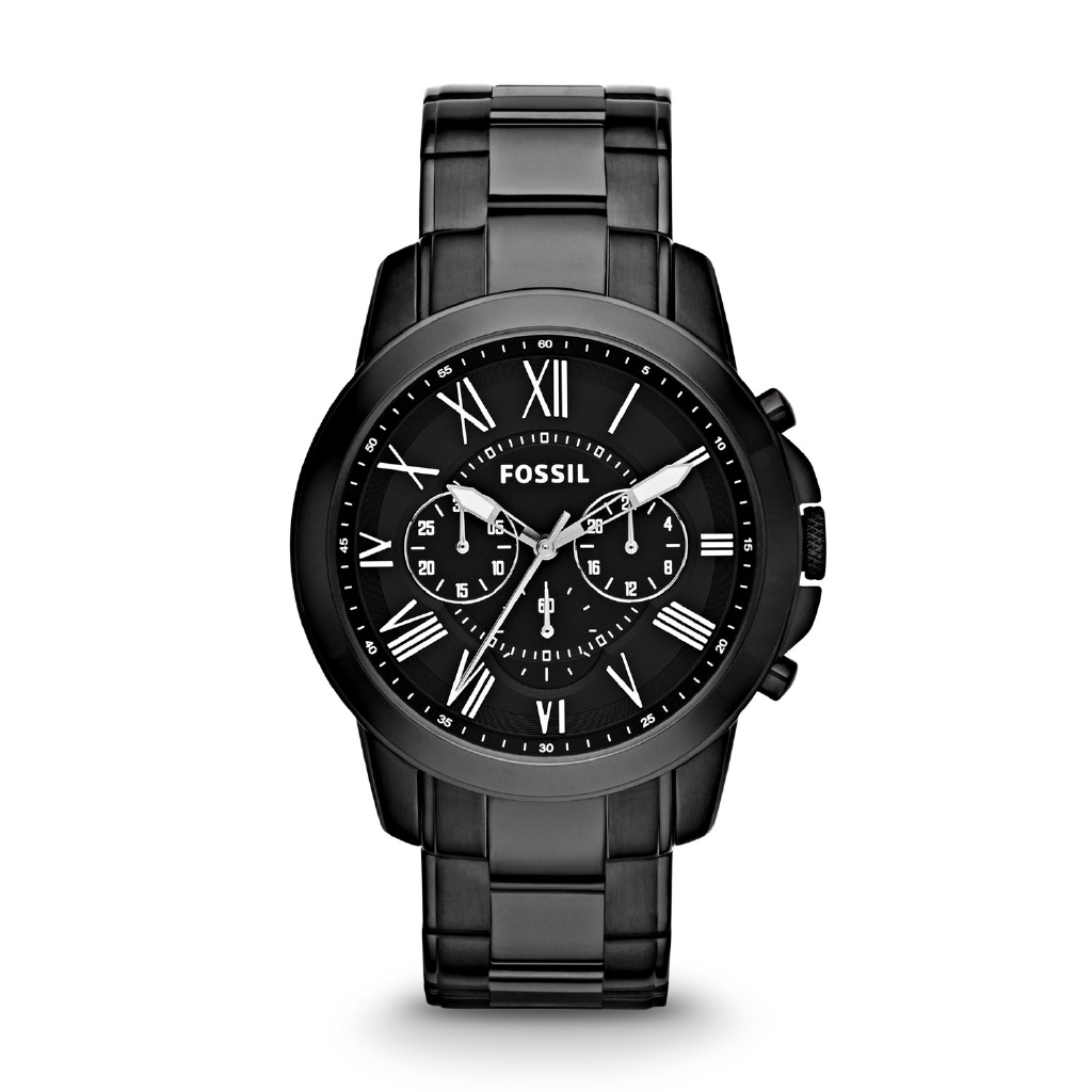 Fossil Grant Chronograph Analog Black Dial Men's Watch - FS4832 - Jam Tangan Pria
