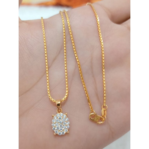 KALUNG DEWASA DAN LIONTIN ROSE GOLD PERAK 925