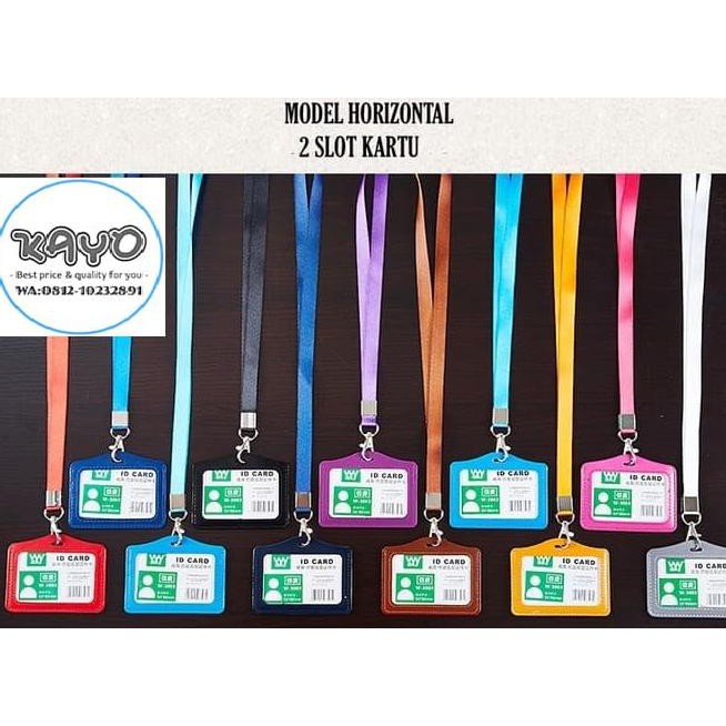

2S HR |NAME TAG ID CARD 2 SLOT, GANTUNGAN ID CARD 2 TEMPAT KARTU KULIT