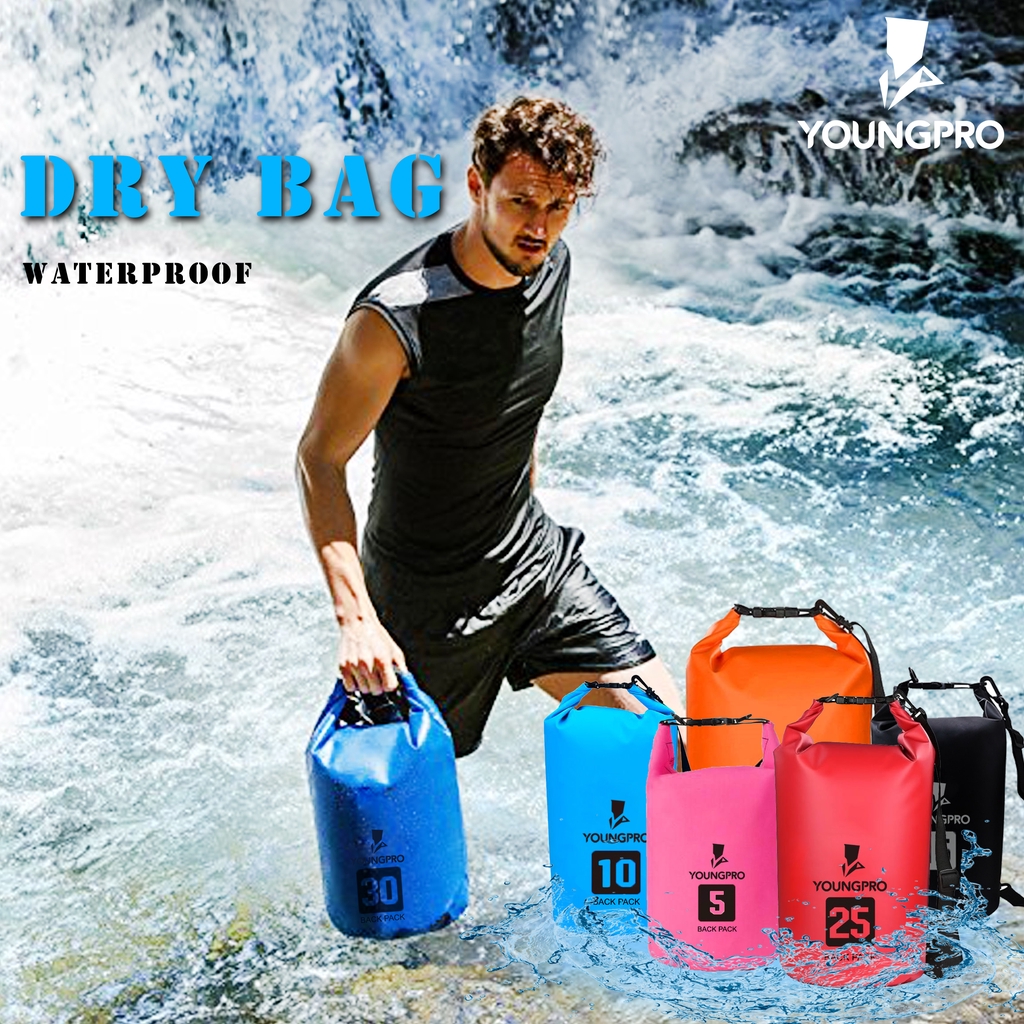 TAS DRYBAG RANSEL ZIPPER 15L 2 STRAPS - TAS ANTI AIR 15L WATERPROOF DRY BAG WITH POCKET ZIPPER