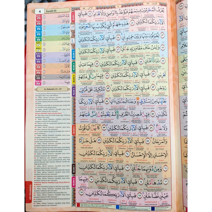 Al-Quran Hafazan Perkata Latin BESAR A4 8Blok Alquran Hafalan Alqosbah