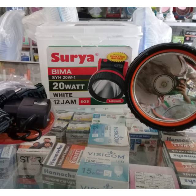 Senter Kepala Headlamps Surya Bima 20 watt lampu warna putih SNI