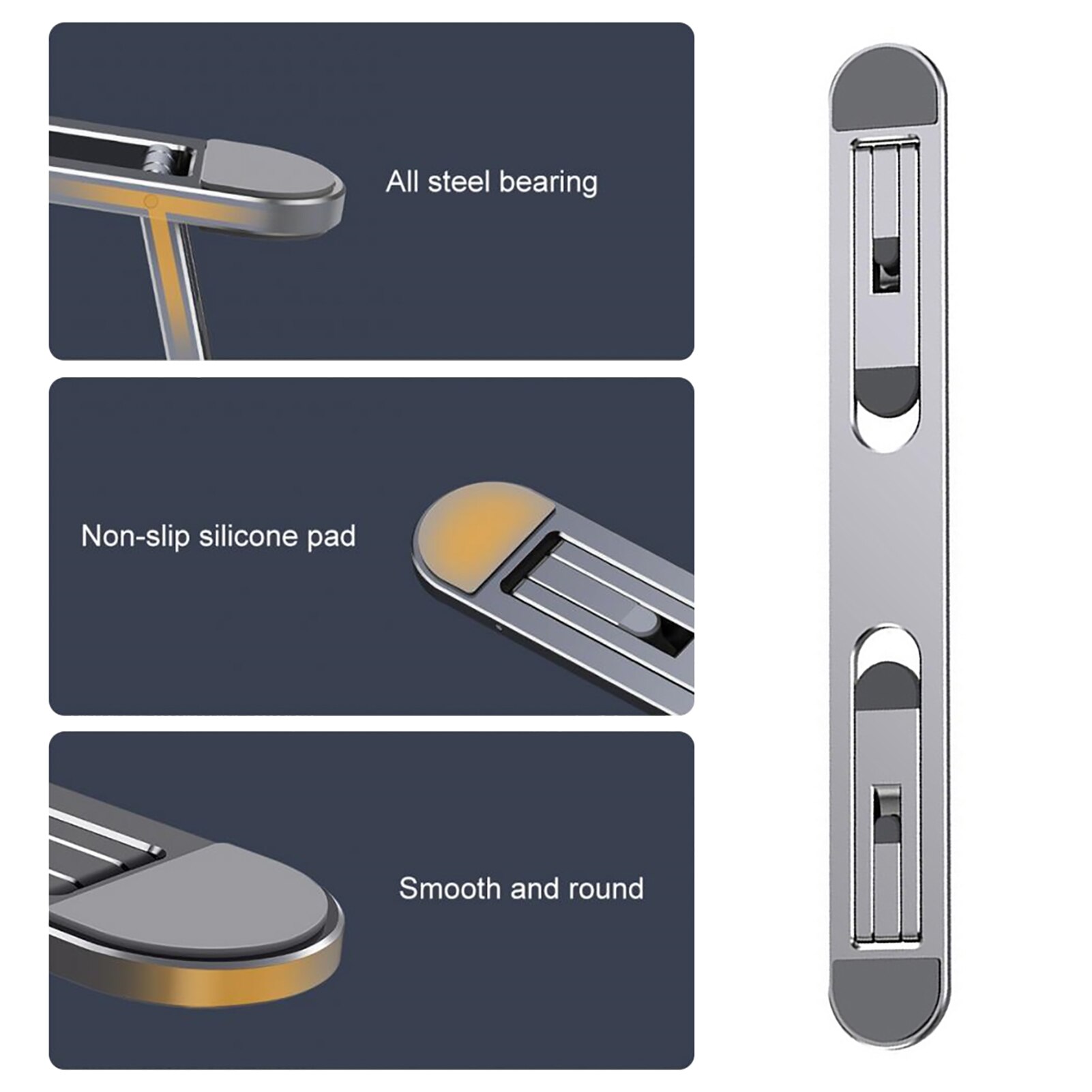 Portable Laptop Stand,Foldable Notebook Stand Holder,Laptop Computer Cooling Invisible Black Bracket-5