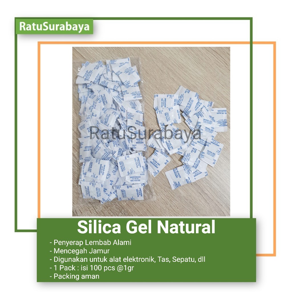 Silica Gel Natural Penyerap Lembab Anti Jamur isi 100 pcs Silica Gel Natural Penyerap Lembab Anti Jamur isi 100 pcs