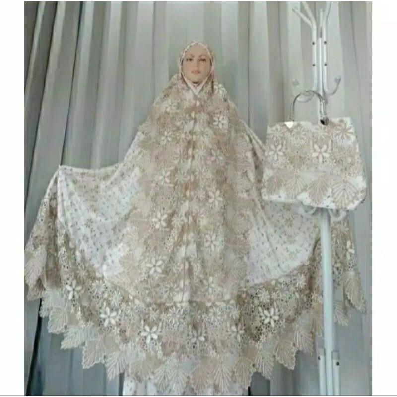 (COD) MUKENA SUTRA PARIS PRADA FULL RENDAH // MUKENA CANTIK MEWAH