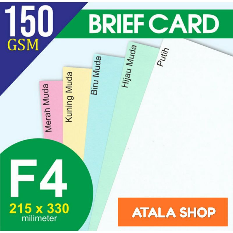

Kertas Karton BC BriefCard 150Gsm Size F4 21.5x33cm isi 50pcs