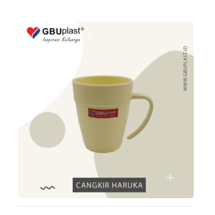 GBU Plast Cangkir Haruka Mug Plastik 12 Pcs Plastic Gelas 1 Lusin