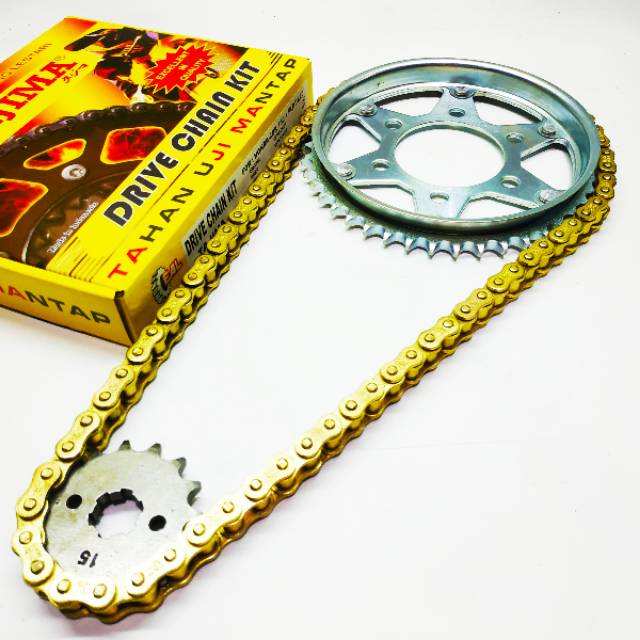 GEAR PAKET RANTAI GOLD HONDA CBR 150 LED 6HOLE TAJIMA