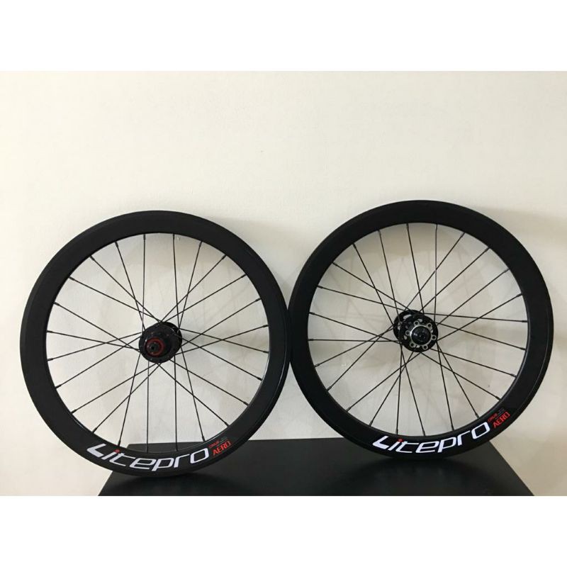 Wheel set Litepro 451 S42 Crius Wheelset AERO discbrake DB hitam 22 inch Sepeda fnhon bike friday