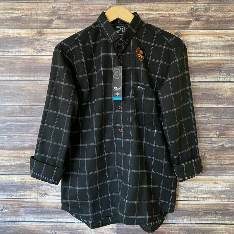 Kemeja flanel Pria Lengan Panjang Kotak kotak baju Kemeja Flanel Kekinian Kemeja Pria Casual