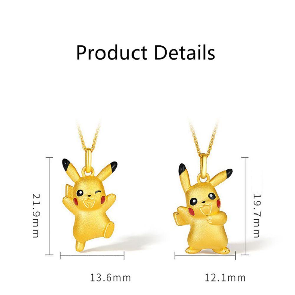 [Elegan] Kalung Kartun Trendi Hadiah Sederhana Pikachu Rantai Klavikula Keberuntungan Cincin Jari Perempuan