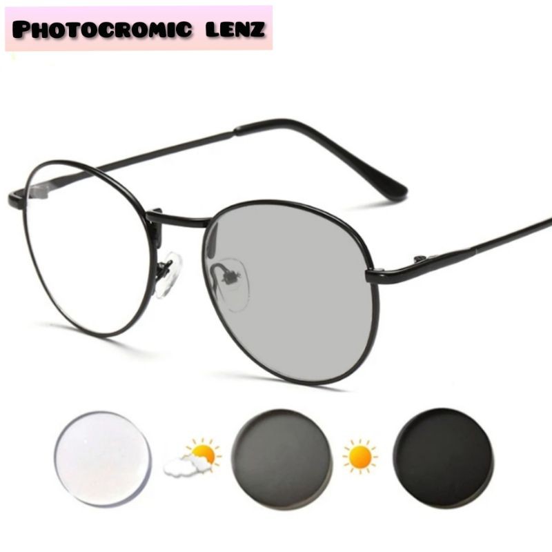 Kacamata Anti radiasi photocromic bulat korea_kacamata terbaru korea anti radiasi uv unisex
