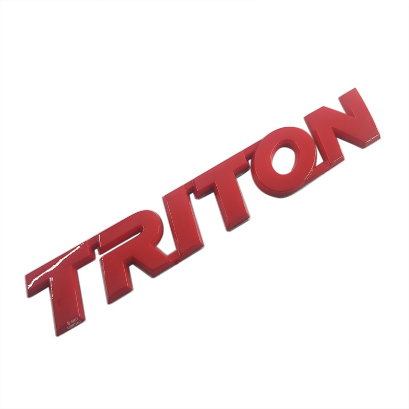 1pc Stiker Emblem Logo TRITON Bahan ABS Warna Merah Untuk Mobil Mitsubishi TRITION