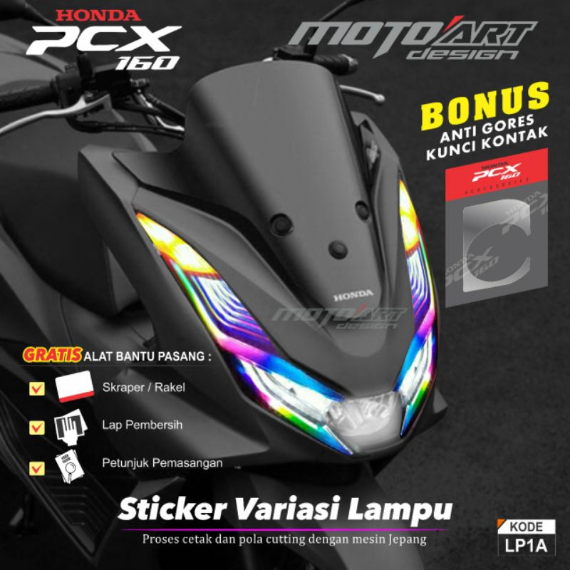 Jual Stiker Lampu PCX 160 Stiker Alis PCX Warna Warni Warna Pelangi