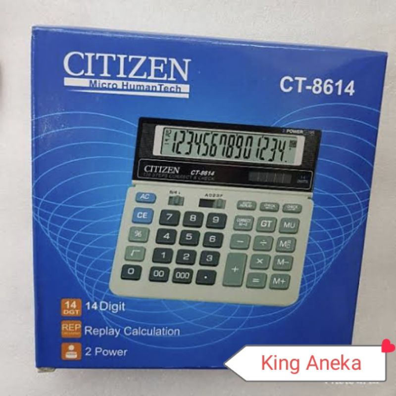 

Kaltulator Citizen Model Tanggung 14 Digit 8614 New Bisa Cek Ulang