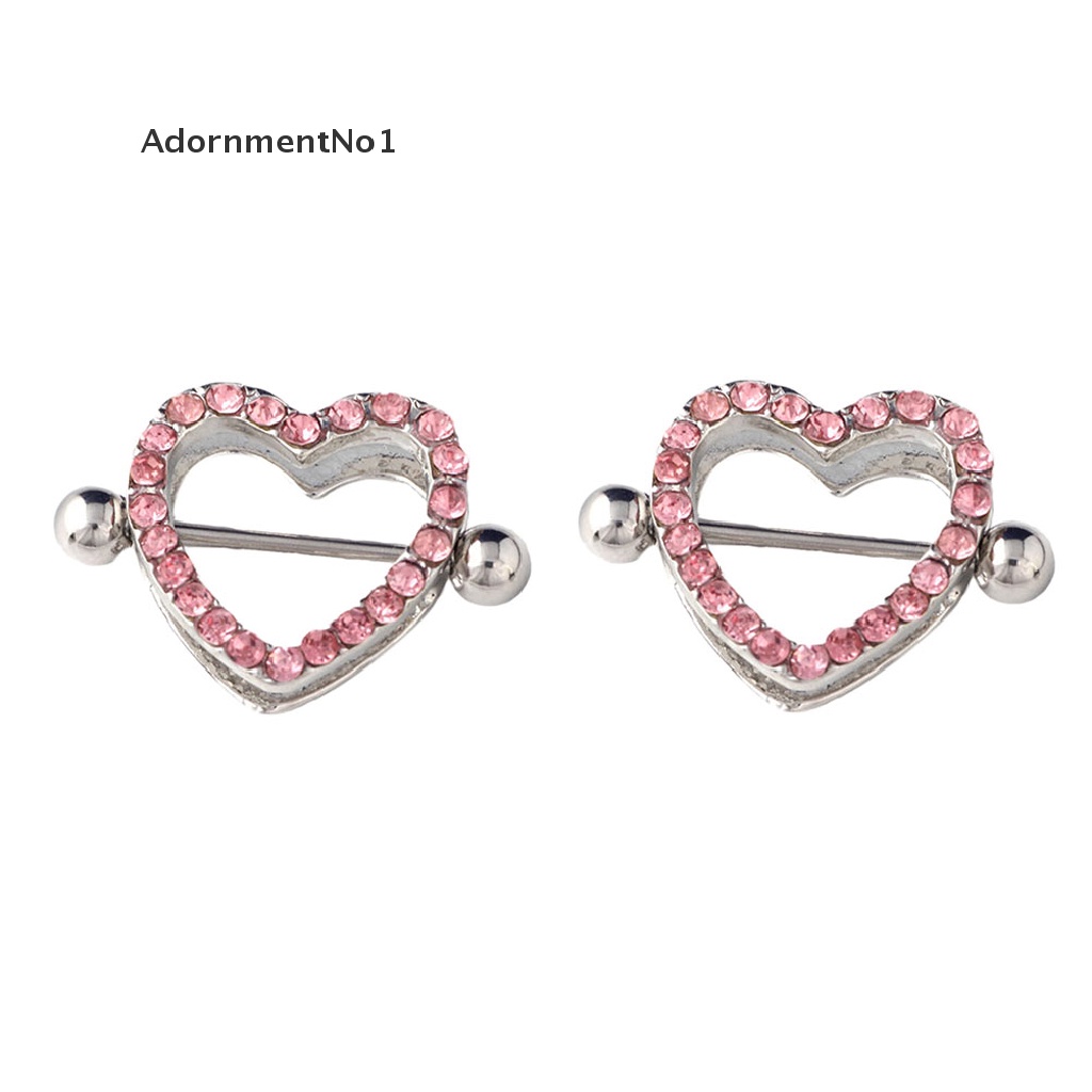 (AdornmentNo1) 1pc / 1 Pasang Anting Tindik Puting Bentuk Hati Bahan Baja Untuk Wanita