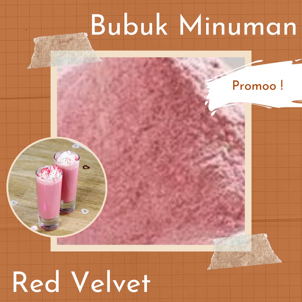 

Bubuk Minuman Premium Rasa Red Velvet 1 Kg Serbuk Minuman Red Velvet Enak Murah Halal Aman Terbaik