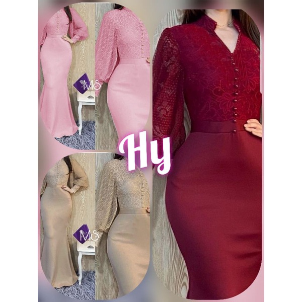 Baju Maxi Dress Alodia Dres Pesta Brukat Ukuran L Model Duyung Brokat Elegan Mewah Premium