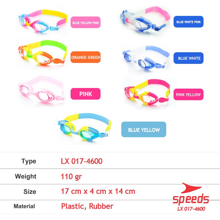 KIDDAILY KACAMATA RENANG SPEEDS ANAK DEWASA REMAJA ANTI FOG &amp; UV PROTECTION KD