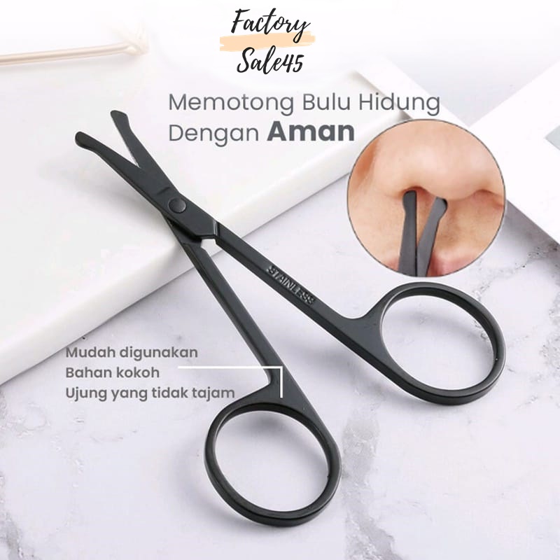 Gunting Bulu Hidung Nose Hair /Gunting Kumis/Gunting Bulu Jenggot/Gunting Kecil Stainless Steel Anti Karat Ujung Bundar F756