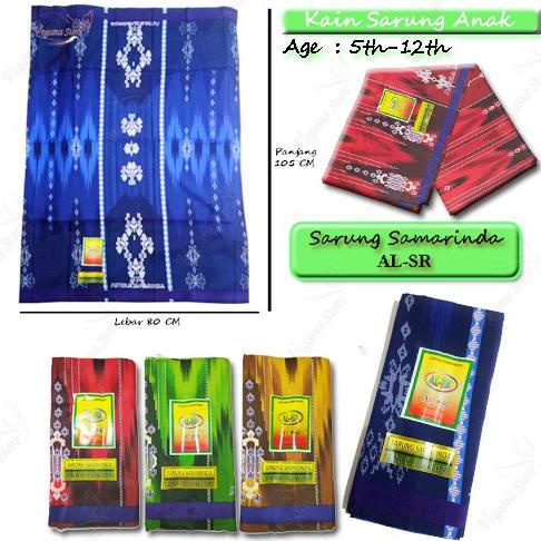Sarung Anak Laki Junior Sd,Smp Untuk Sholat Dll-Kain Sarung Sutera Samarinda 210 Al-Sr Anak Junior