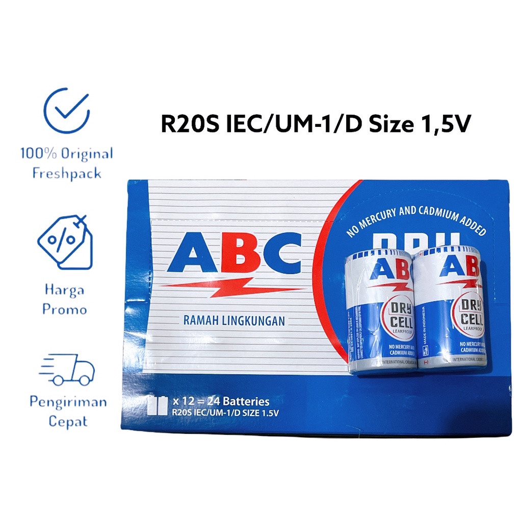 Baterai ABC R20S Type D Besar