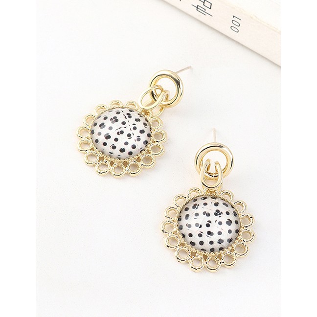 LRC Anting Tusuk Fashion Golden Sunflower-plated Real Gold S925 Silver Pin Earrings Y63061