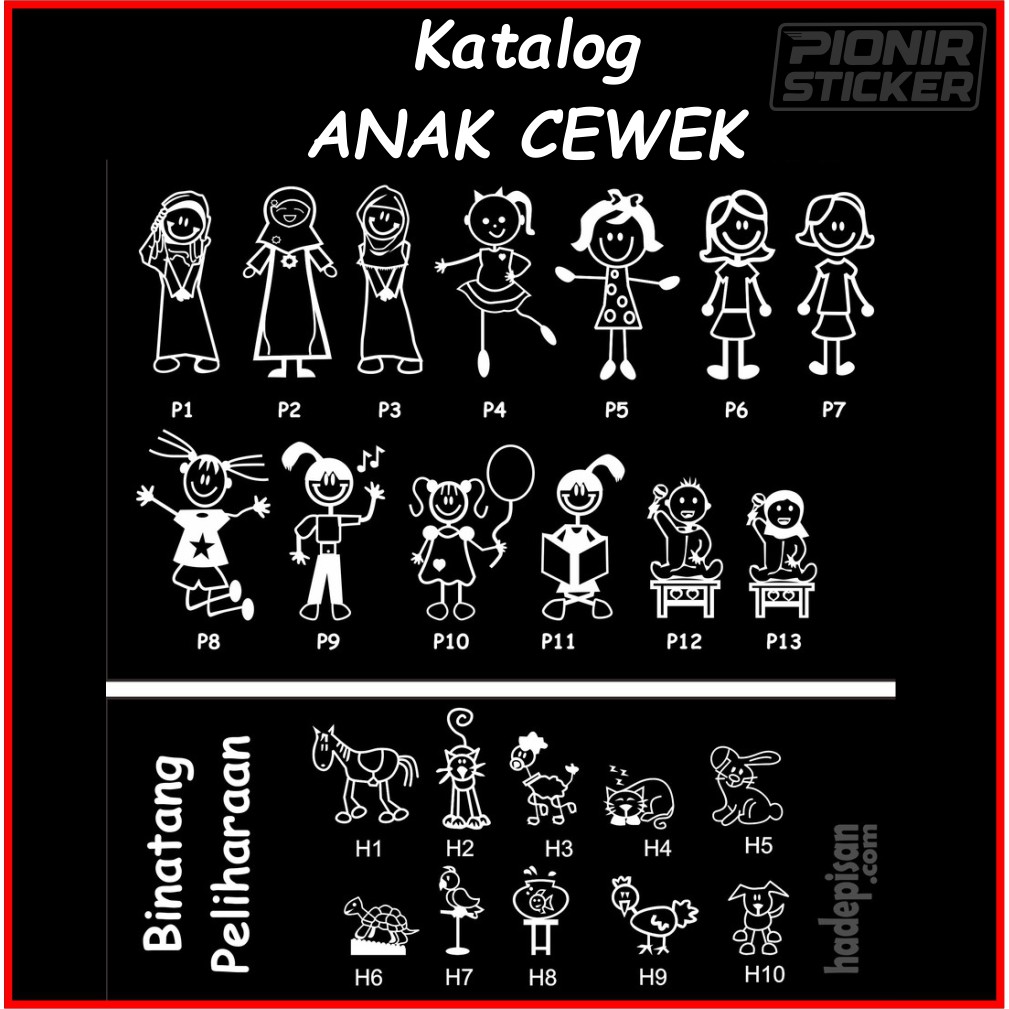 Stiker Mobil Happy Family Cutting Sticker Kaca Mobil Happy Family Ukuran Sedang