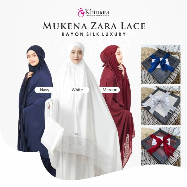 Mukena Zara Lace Mukena Silk Luxury Mukena Hantaran Mukena dengan Box Eksklusif Mukena Mewah