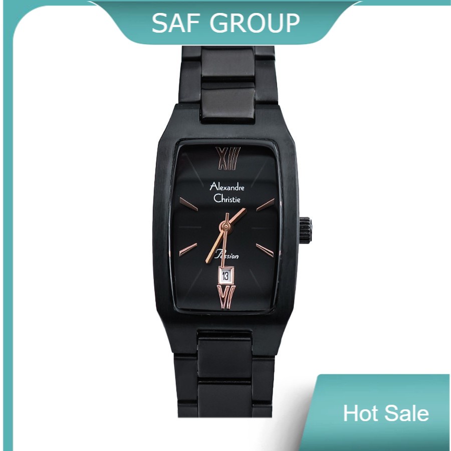 JAM TANGAN WANITA ALEXANDRE CHRISTIE AC 2455 BLACK LIST ROSEGOLD ORIGINAL by plp