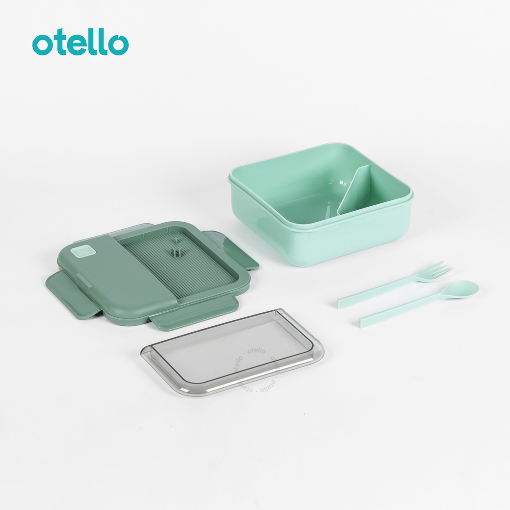 Otello Kotak Makan 1000ml Lunch Box Maru Square Sendok Makan Set BPA Free Anti Tumpah Food Container Box Bekal Anak Eksklusif