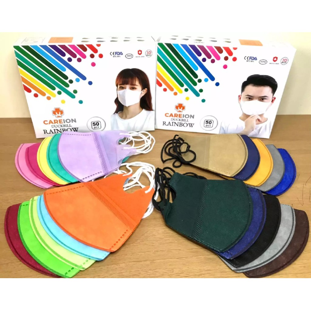 MASKER DUCKBILL CAREION RAINBOW MASKER MIX WARNA WARNI CAREION DUCKBILL