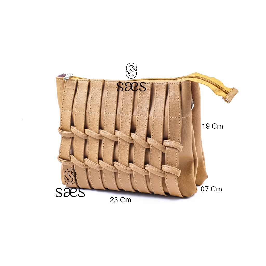 Saes Clutch Kulit Wanita Statice Multifungsi Tas Selempang Wanita Tas Genggam saes Murah Semanggi saes store 001