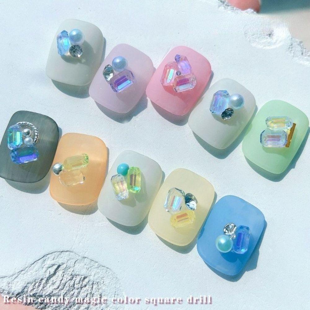 AUGUSTINA Agustinina Nail Art Charms Symphony Resin Nail Beauty Love Hati Salon Kuku DIY Bahan Kuku 3D Dekorasi Kuku