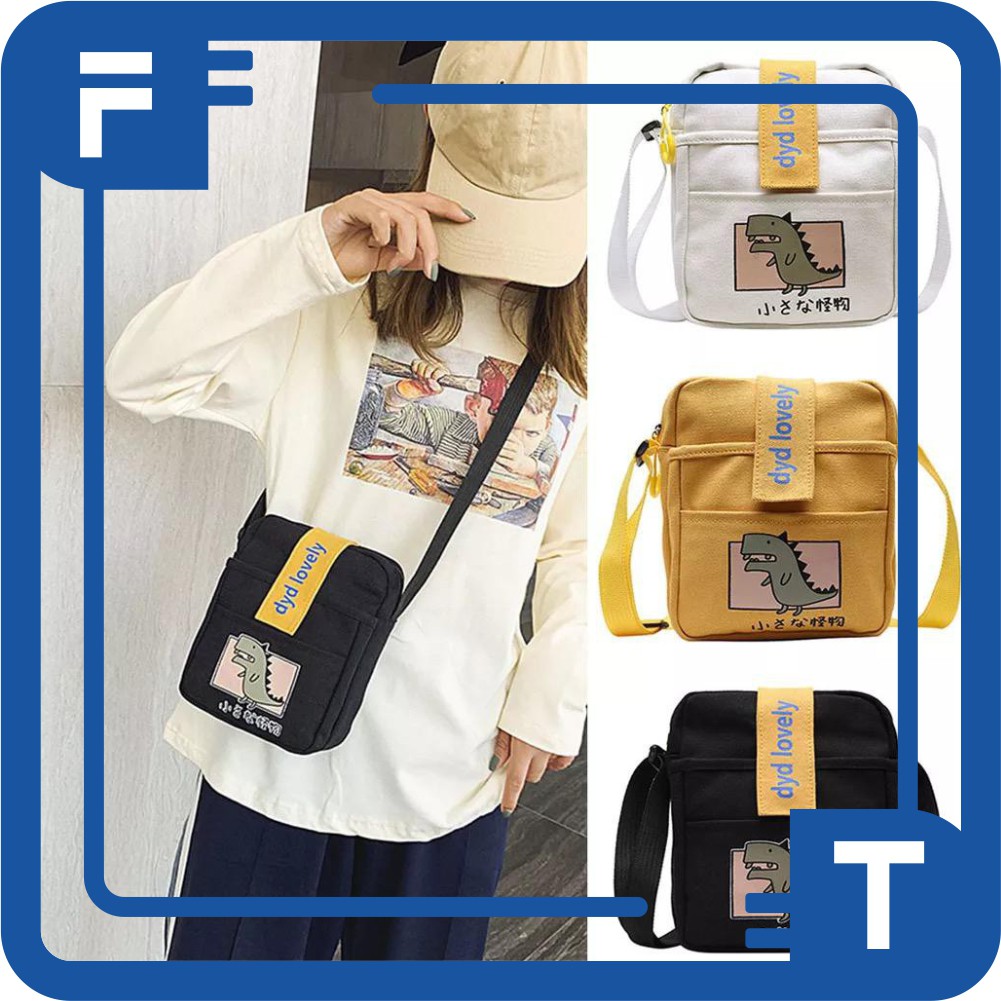 FT - LW027 Tas Selempang Fashion Wanita Dinosaurus Dyd Loveky Sling Bag Lokal Kawai Murah dan Bagus