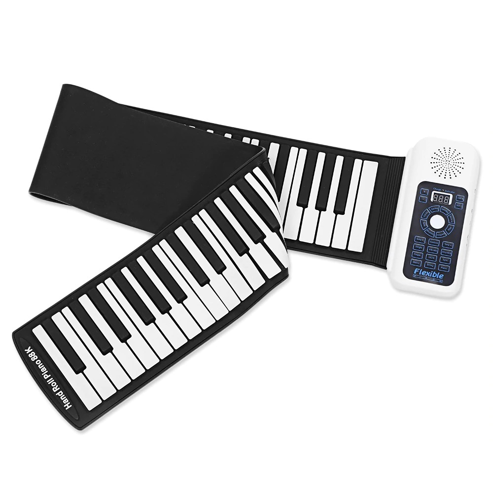 INDORETAIL | Portable Silikon 88 Tombol Tangan Roll Up Piano dengan MIDI Keyboard Elektronik