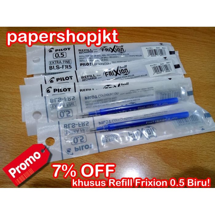 

OPEN SALE PROMO!! LIMITED STOCK!! REFILL ISI PULPEN FRIXION PILOT 0.5 BIRU