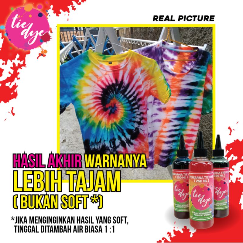 Pewarna Tie Dye / Tinta Tie Dye / Pewarna Kaos Tekstil / Tie Dye Cair / Kaos Tie Dye / 250 ml