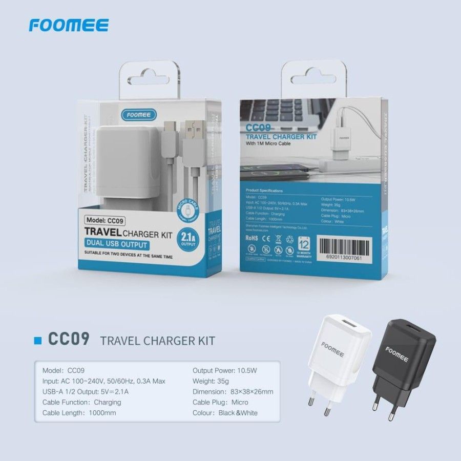 Charger Micro Foomee Travel Charger Kit CC09 (Micro)