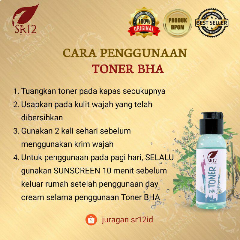 TONER BHA SR12 / EKSFOLIASI EKSFOLIATER KULIT BERUNTUS DAN BERJERAWAT